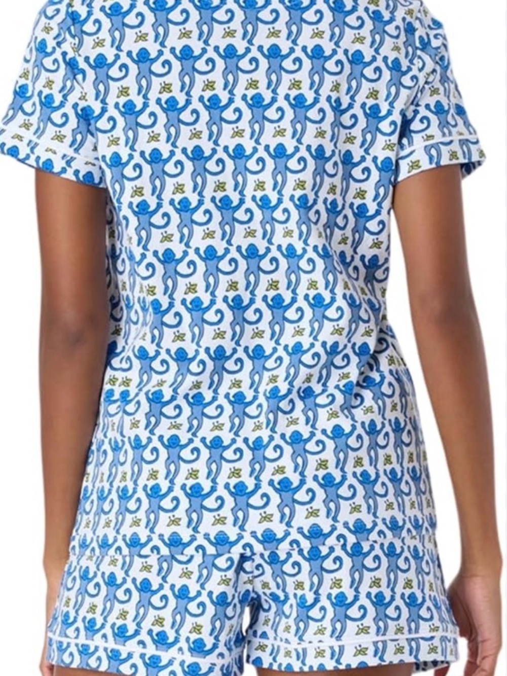 Roller Rabbit Blue Monkey-Print Short Pajama Set size small - Picture 4 of 5